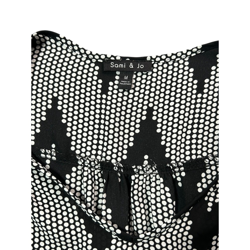 Sami & Jo Tank Top Womens Size M Black and White Blouse Lightweight Relaxed Fit - Picture 4 of 10